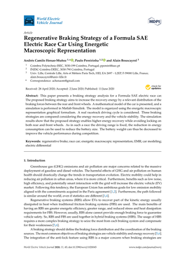 Regenerative Braking Strategy of a Formula SAE Electric Race Car Using Energetic Macroscopic Representation