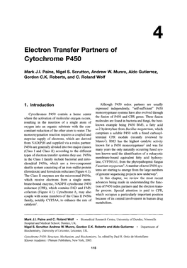 Electron Transfer Partners of Cytochrome P450