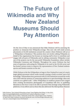 The Future of Wikimedia and Why New Zealand Museums Should Pay Attention