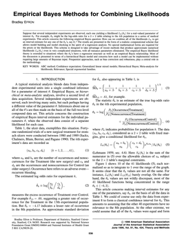 Empirical Bayes Methods for Combining Likelihoods Bradley EFRON