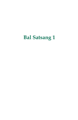 Bal Satsang 1 Ii Bal Satsang 1 Iii