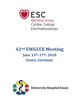 42Nd EWGCCE Meeting June 15Th-17Th, 2018 Essen, Germany