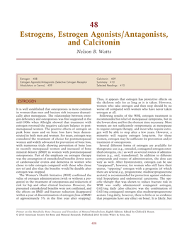 Estrogens, Estrogen Agonists/Antagonists, and Calcitonin Nelson B