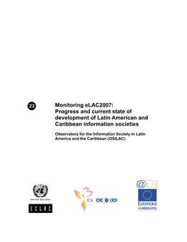 Monitoring Elac2007: Progress and Current State of Development of Latin American and Caribbean Information Societies