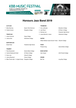 Honours Jazz Band 2019