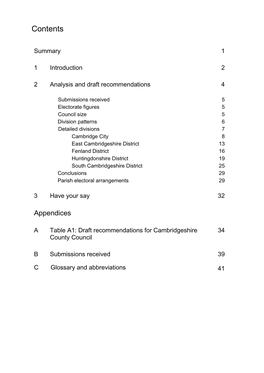 Draft Recommendations for Cambridgeshire County Council