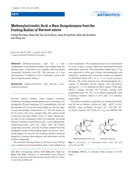 Methoxylaricinolic Acid, a New Sesquiterpene from the Fruiting