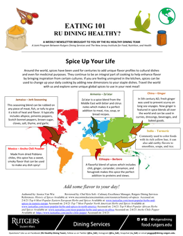 Eating 101 Ru Dining Healthy?