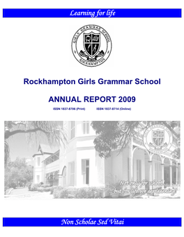 Rockhampton Girls Grammar School ANNUAL REPORT 2009