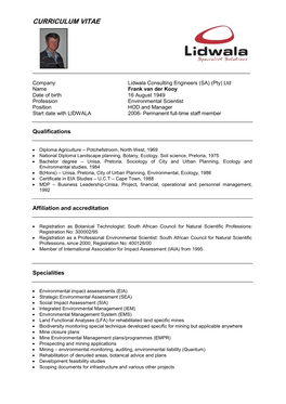 Curriculum Vitae