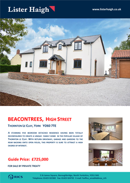 Beacontrees, High Street Thornton Le Clay, York Yo60 7Te