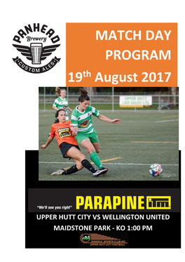 MATCH DAY PROGRAM 19 August 2017