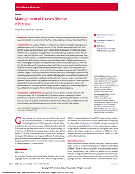 Management of Graves Disease:€€A Review