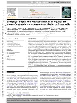 Endophytic Hyphal Compartmentalization Is Required for Successful Symbiotic Ascomycota Association with Root Cells