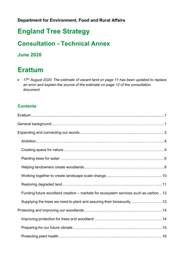 England Tree Strategy Erattum