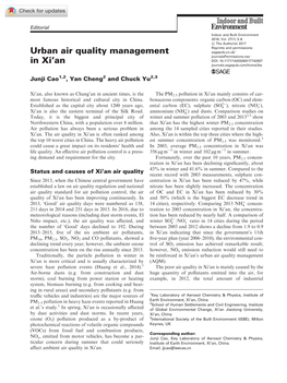 Urban Air Quality Management in Xi'an