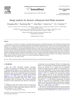 Image Analysis by Discrete Orthogonal Dual Hahn Moments