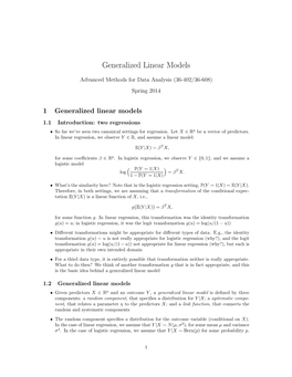 Generalized Linear Models