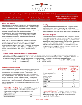 Erica Rhone, Head of School Angela Stuart, Deputy Head of School Grading, Grade Point Average (GPA) and Class Rank CEEB Code: 39
