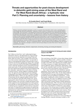 Threats and Opportunities for Post-Closure Development in Dolomitic