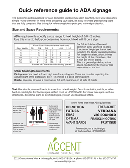 Quick Reference Guide to ADA Signage