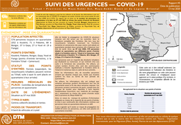 COVID-19 Date De Publication: Tchad • Provinces Du Mayo- Kebbi Est, Mayo- Kebbi Ouest Et Du Logone Oriental 13 Mai 2020