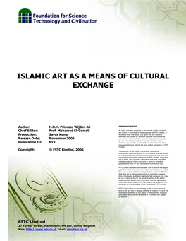 Islamic Art As a Means of Cultural Exchange