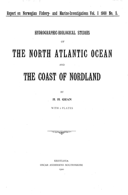 Hydrographic-Biological Studies of the North