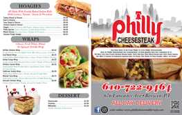 CHEESESTEAK Choices: Fresh White, Wheat Or Spinach Tortilla Wrap Buffalo Chicken Wrap