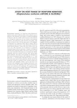 STUDY on HOST RANGE of RENIFORM NEMATODE (Rotylenchulus Reniformis LINFORD & OLIVEIRA)1)