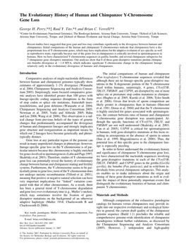 The Evolutionary History of Human and Chimpanzee Y-Chromosome Gene Loss