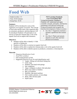 Food Web Lesson Plan