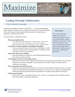 Leading Through Collaboration