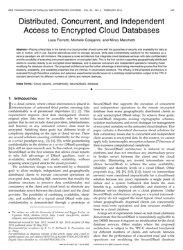 Distributed, Concurrent, and Independent Access to Encrypted Cloud Databases