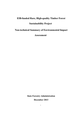 EIB-Funded Rare, High-Quality Timber Forest Sustainability Project Non