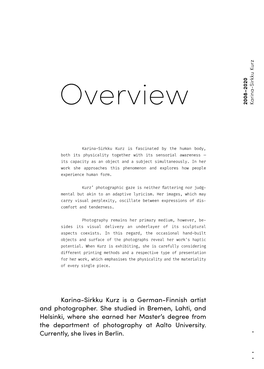 Overview 2008–2020 Karina-Sirkku Kurz