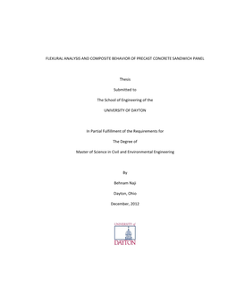 Flexural Analysis and Composite Behavior of Precast Concrete Sandwich Panel