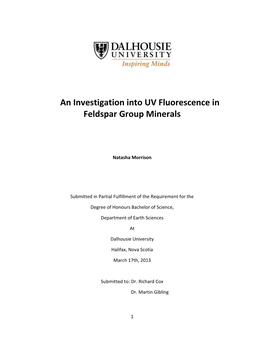 An Investigation Into the UV Fluorescence of Feldspar Group