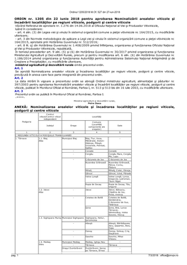 Ordinul 1205/2018 M.Of. 527 Din 27-Iun-2018 ORDIN Nr