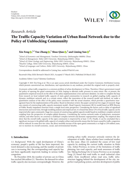 The Traffic Capacity Variation of Urban Road Network Due to the Policy of Unblocking Community