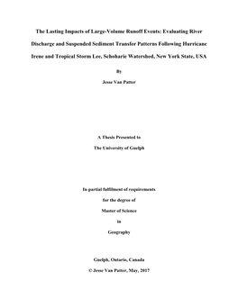 The Lasting Impacts of Large-Volume Runoff Events: Evaluating River