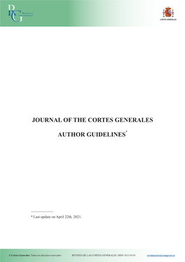 Journal of the Cortes Generales Author