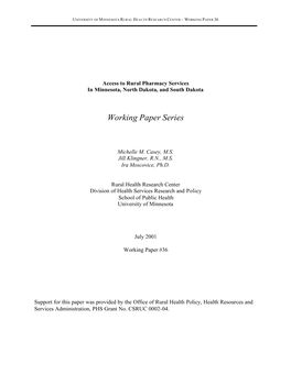 Working Paper Series