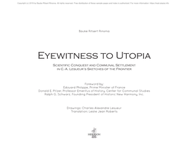 Eyewitness to Utopia Scientific Conquest and Communal Settlement in C.-A