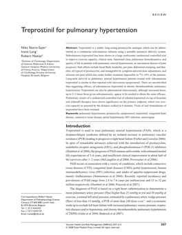 Treprostinil for Pulmonary Hypertension