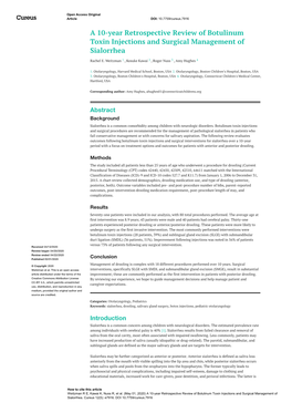 A 10-Year Retrospective Review of Botulinum Toxin Injections and Surgical Management of Sialorrhea