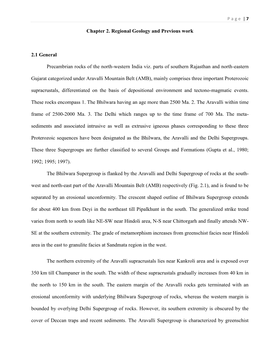 Chapter 2. Regional Geology and Previous Work 2.1 General