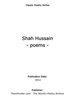 Shah Hussain - Poems