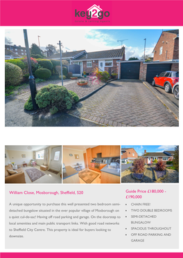 William Close, Mosborough, Sheffield, S20 Guide Price £180000