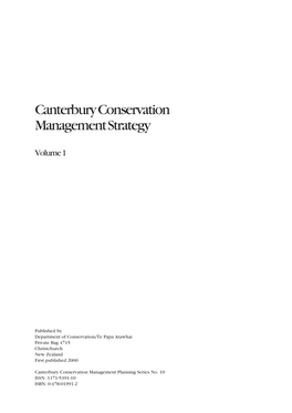 Canterbury Conservation Management Strategy